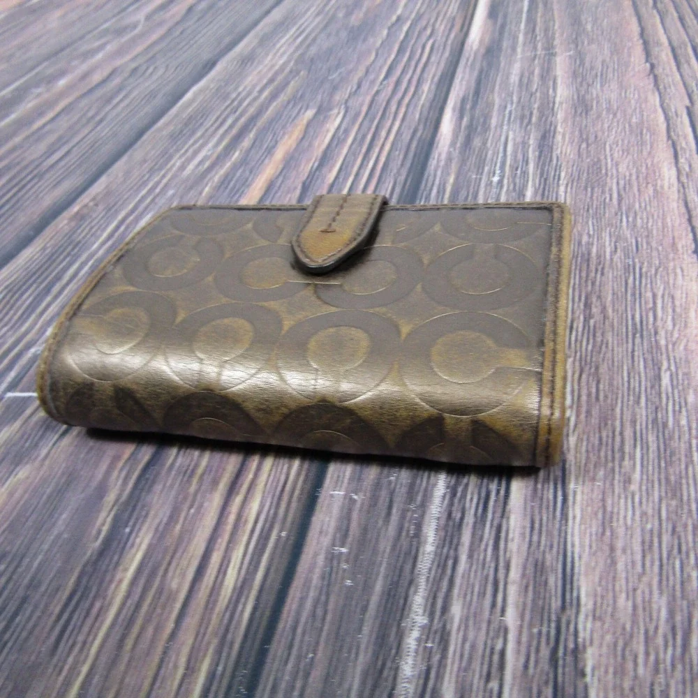 Coach Signature Wallet Zipper Top Bifold‎ Buckle